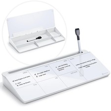 Varhomax Glass Weekly Dry Erase Desk White Board, Desktop to Do List Planner ...