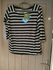 Regatta Ladies Size UK 20 Navy and White Stripe Top New with Tags