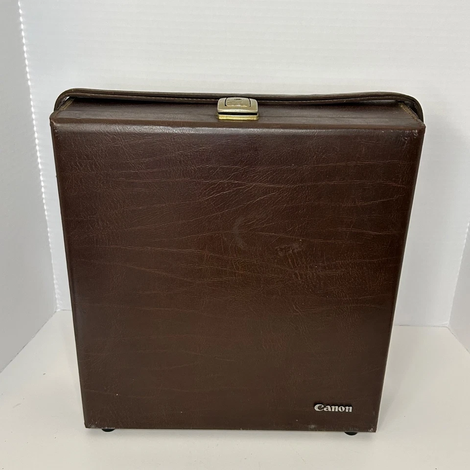 Estuche rígido vintage marrón para cámara Canon 14"x12 5/8"x4" Foto 2 de 4