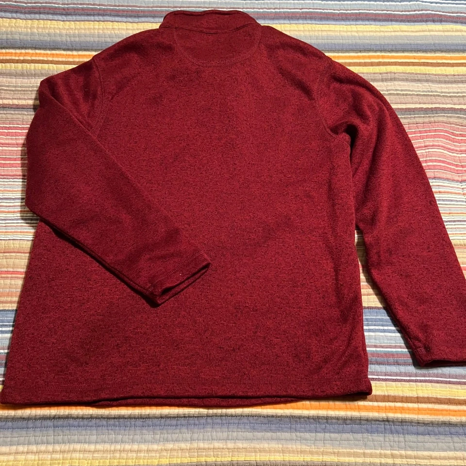 Suéter Pullover Polar Mossy Oak Para Hombre Rojo Cuarto Cremallera L Foto 4 de 4