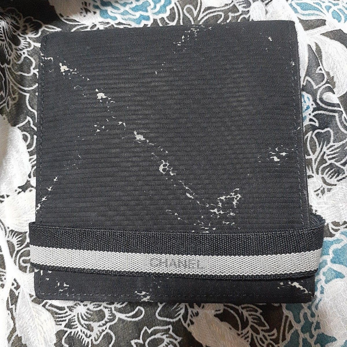 CHANEL Bi fold Wallet Black Gray GG782845