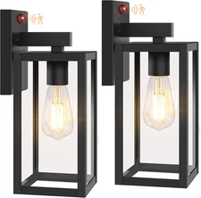 13" Upgraded Motion Sensor Outdoor Wall Lights, 2-Pack Dusk to Dawn Porch Light