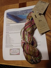 Uneek- hand dyed yarn- 100% Merino Cotton - multicolored w/ scarf instructions