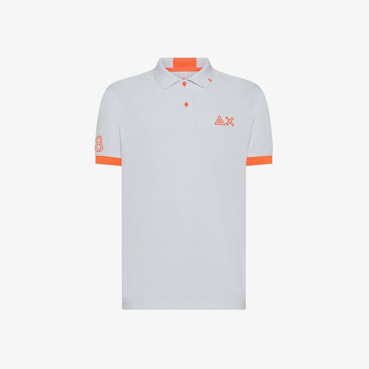 Sun 68 Poloshirt Big Logo Fluo Wei - Gre XXL Herrenbekleidung Poloshirt 19190₽