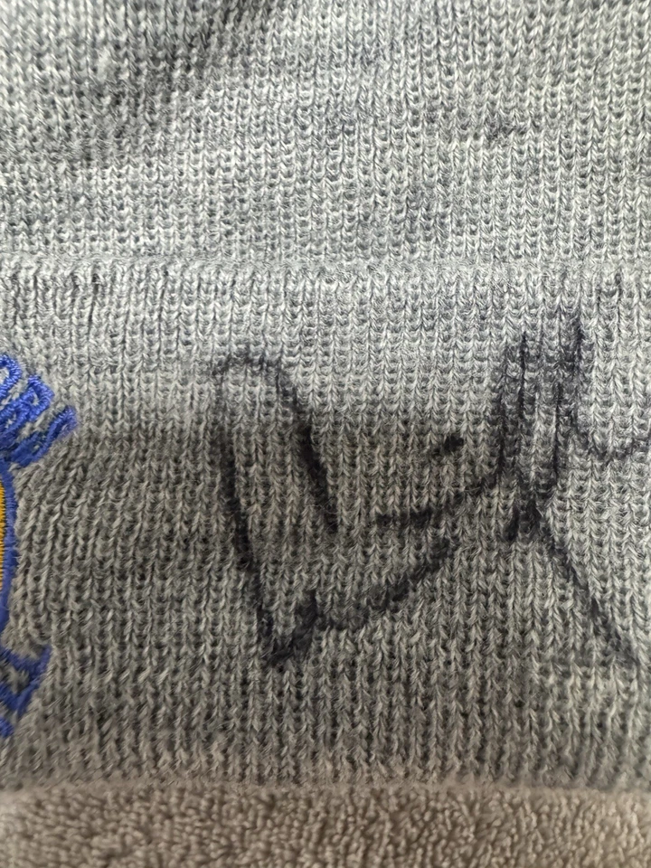Auténtico gorro autografiado de Stephen Curry Klay Thompson Andre Iguodala Warriors Foto 3 de 4