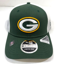 Green Bay Packers NFL NE Stretch-Snap Snapback Trucker Hat~Green/White