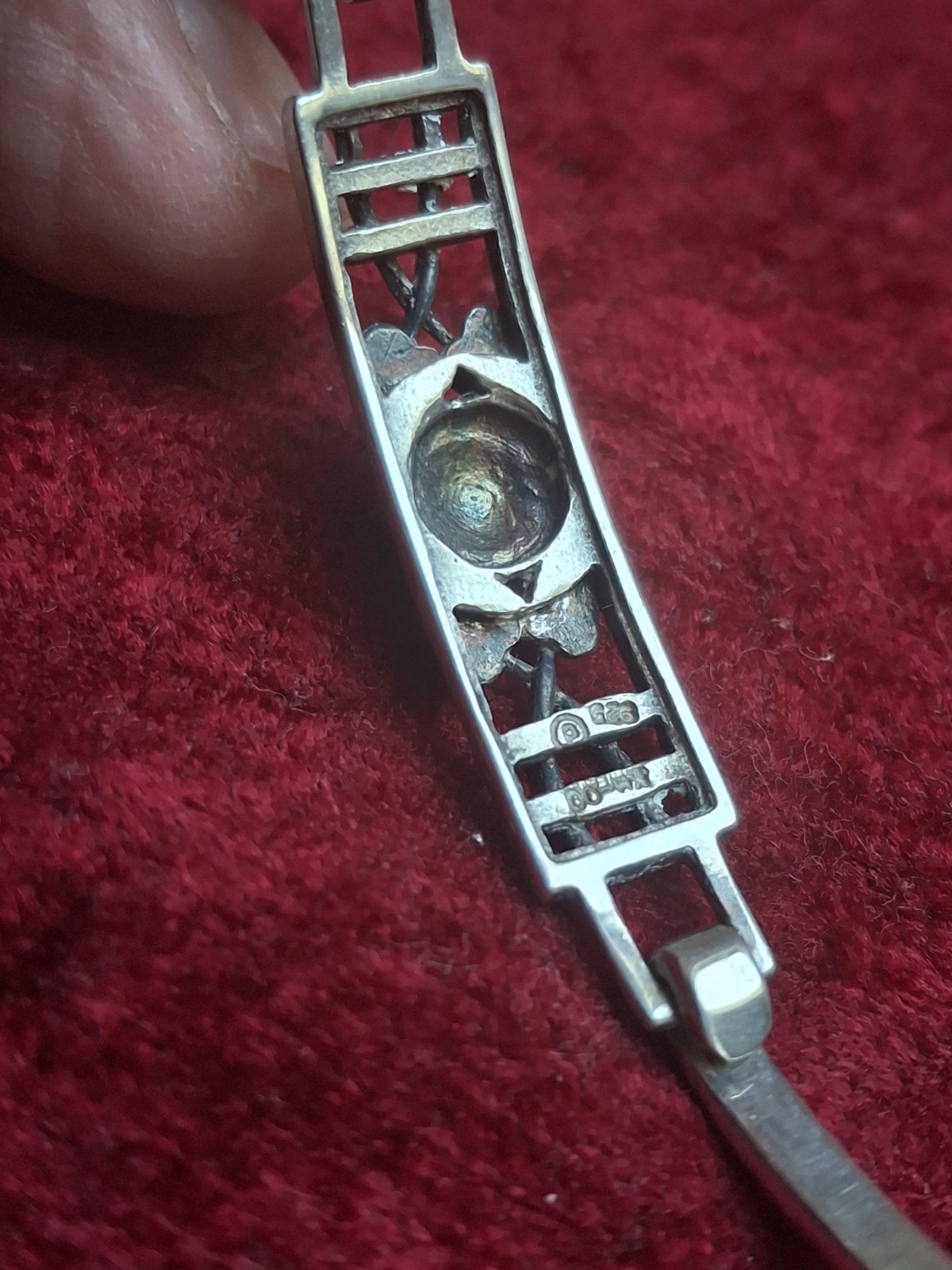 Hallmarked Solid Silver Bangle Bracelet Charles R… - image 6