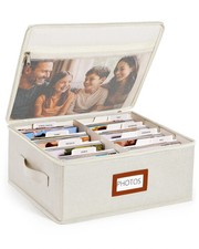 Photo Storage Box with Lid Dividers, Linen Photo Organizer for up to 2000 4...
