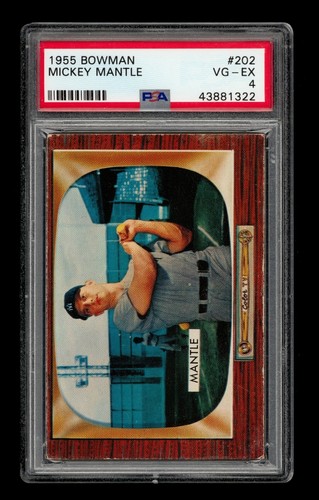 1955 Bowman Set-Break #202 Mickey Mantle PSA 4 VG-EX