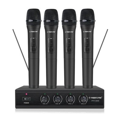 Phenyx Pro kabelloses Mikrofonsystem, 4 Kanal VHF Funkmikrofone, mit 4