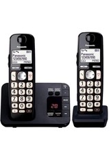 Panasonic KX-TGE722 Big Button DECT Phone with Nuisance, (Twin Handset Pack) BLK