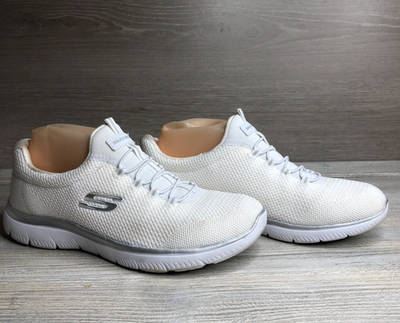 Skechers Summits Cool Classic Slip-On 149206 White Silver Women's