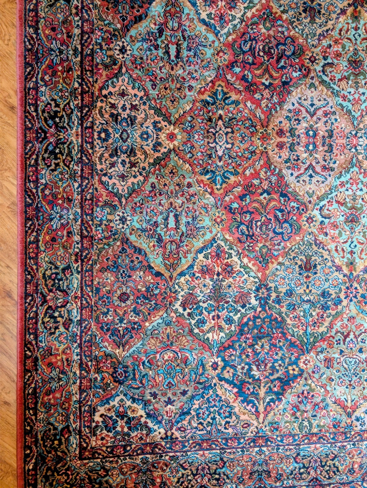 Karastan Vintage Kirman Wool Rug Large 6x9 Professionally Cleaned Estate Find