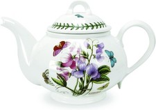 Portmeirion x Botanic Garden Teapot - Elegant 2 Pint Floral White Tea Pot, Roma