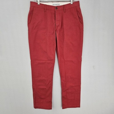Ben Sherman Stretch EC1 Chino Pants Mens Sz 33 Pink Button Fly Trousers 33x32