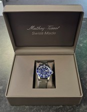 mathey tissot mens watch H901ALBU - Leather Strap - Boxed - Blue Face