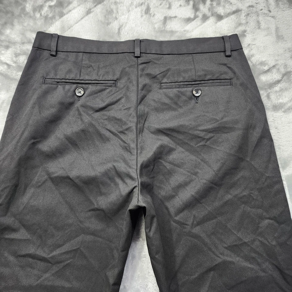 Calvin Klein Pants Mens 30X32 Black Chino Suit Flat Front Straight Leg Preppy - Image 3 of 4