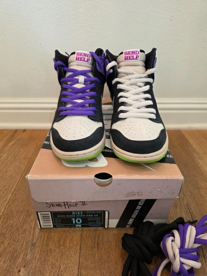 Nike Dunk High Prm SB Enviar Ayuda 2, Usado, EE. UU. Talla 10 con Caja (2013) Foto 3 de 4