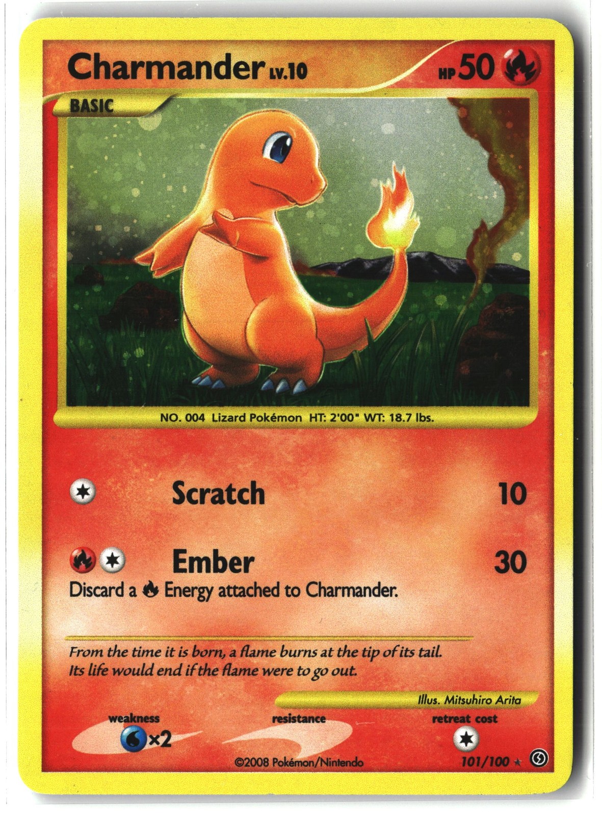 Charmander ⭐️ 101/100 Holo Secret Rare Stormfront 2008 Pokemon NM