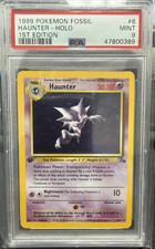 1999 POKEMON FOSSIL 1°ED #6 HAUNTER-HOLO PSA 9