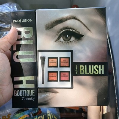 NEW Profusion Blush Boutique Cheeky  5 Piece Set With Brush & 4 BLUSH COLORS