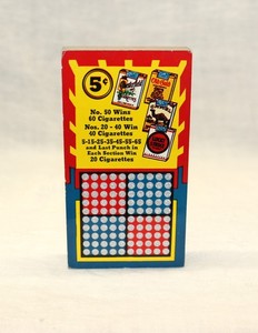 Gambling Punch Board 5 Cents Unused with Punch Cigarettes Theme