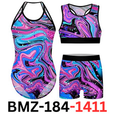 Vogseek Gymnastics Leotard Shiny Ballet Dance- Short Practice Outfits 11-12 Yrs