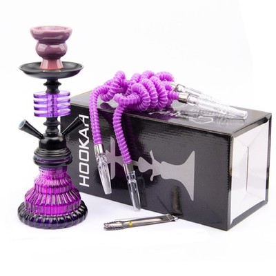 4 Layer Glass Hookah Set Shisha Double Hose Portable Bowl Smoking Kit Gift.....