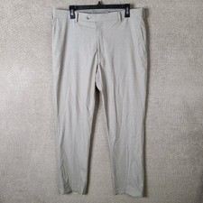 Roundtree Yorke TravelSmart Pants Mens 36x32 Beige Trousers Slacks Flat Front