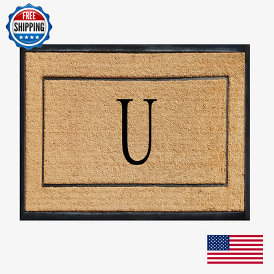 A1 Home Collections A1Hc Natural Coir Rubber Large Monogrammed Doormat Thick