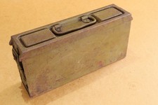WW2 WWII Esercito Militare Tedesco Acciaio Scatola Vuota Astuccio Marcato MG 34-42 Vecchio Dipinto
