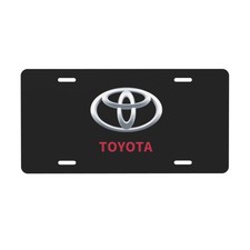 TOYOTA Marque License Emblem Black 6x12 Inch Aluminum License Plate Made In USA