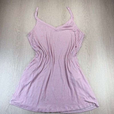 Laura Ashley Pink White Striped Sundress Sleeveless Cottagecore Large