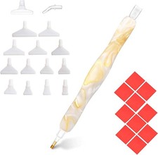 "Diamond Painting Tool Kit - Drill Pen, Stylus, Gem Rhinestone White Gold "