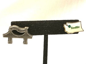 2 Lapel Pins From Washington State, Seattle & Tacoma