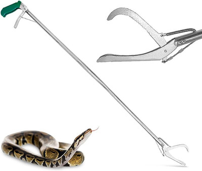 IC ICLOVER Professional 52 Inch Upgrade Heavy Duty Extra Long Snake Tongs Reptil