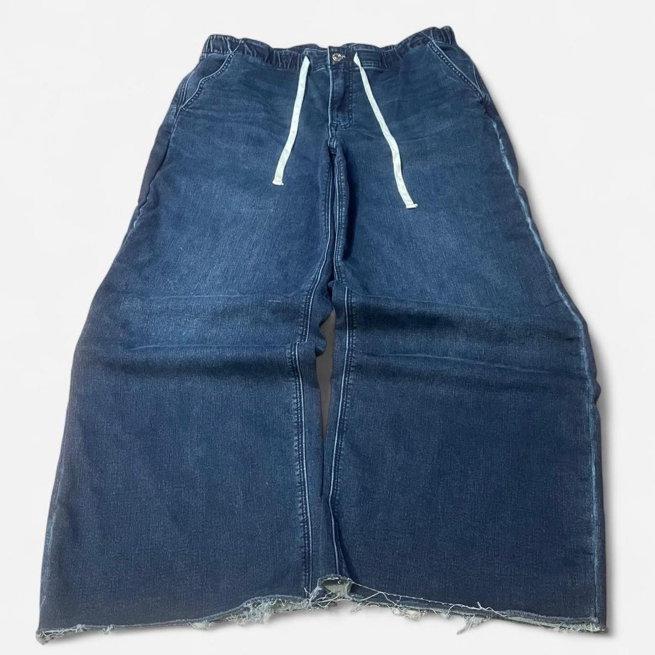 Vintage American Eagle Baggy Wide-leg Drawstring Blue Denim Jeans Men’s Size L