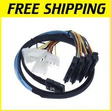 1M Mini SAS to SFF-8482 Cable with 4X Molex Power Connectors