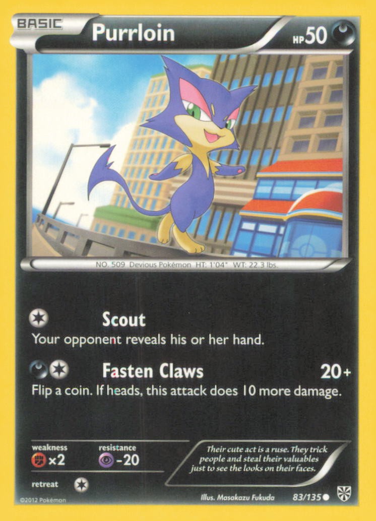 PURRLOIN 83/135 COMMON PLASMA STORM POKEMON NEAR MINT