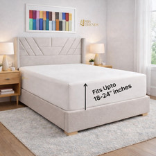 Fitted Bed Sheet 18 to 24 Inch Extra Deep Pocket with Elastic Straps