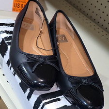 DV Dolce Vita Moxy Women's Black Ballet Flats Bow Round Toe Textile US 7.5