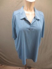 OAKLEY Size XL Mens Blue 1/2 Button Collared Short Sleeve Polo Golf Shirt 713