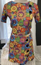 Sourpuss Daisy Rosie Outfit Top Skirt Sz S Women Vampire Cat Pumpkin Flowers