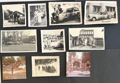 10 photographs automobile old cars DS 2CV Tacot Citroen Renault