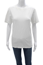 Uniqlo Unisex Adults Basic White Cotton Crew Neck Short Sleeve T-Shirt Size M