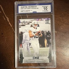 Leaf 2020 Leaf Draft Justin Herbert Rookie #03 CGC Graded Football Card. rookie card picture