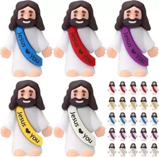 25 P Little Jesus Figures Original Design Jesus Love You Mini Rubber Jesus Toy*#