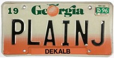 Vintage Georgia Vanity Personalized License Plate Sign Plain Jane Jay Jason Jack