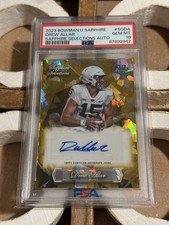 DREW ALLAR 2023 BOWMAN UNIVERSITY SAPPHIRE SELECTIONS AUTO 15/50 JERSEY # PSA 10