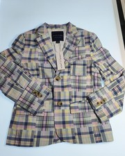 Size 6 - Janie and Jack 100049002  Easter Pastel Plaid Linen Cotton Blend Blazer